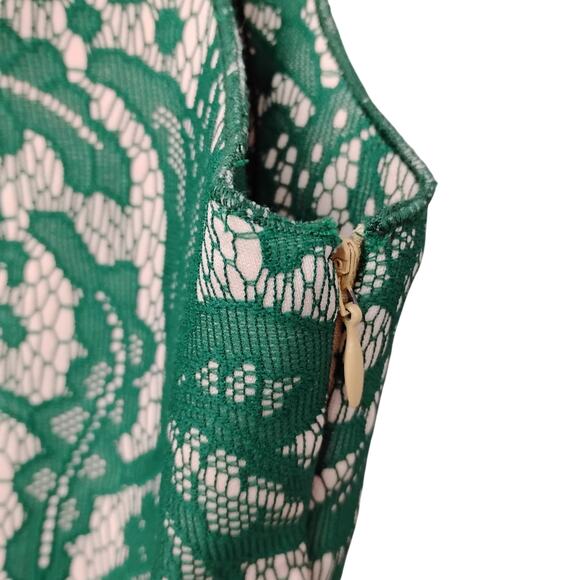 Zara Lace Overlay Fit and Flare Short Dress Size Small Sleeveless Side Zipper - Picture 9 of 15